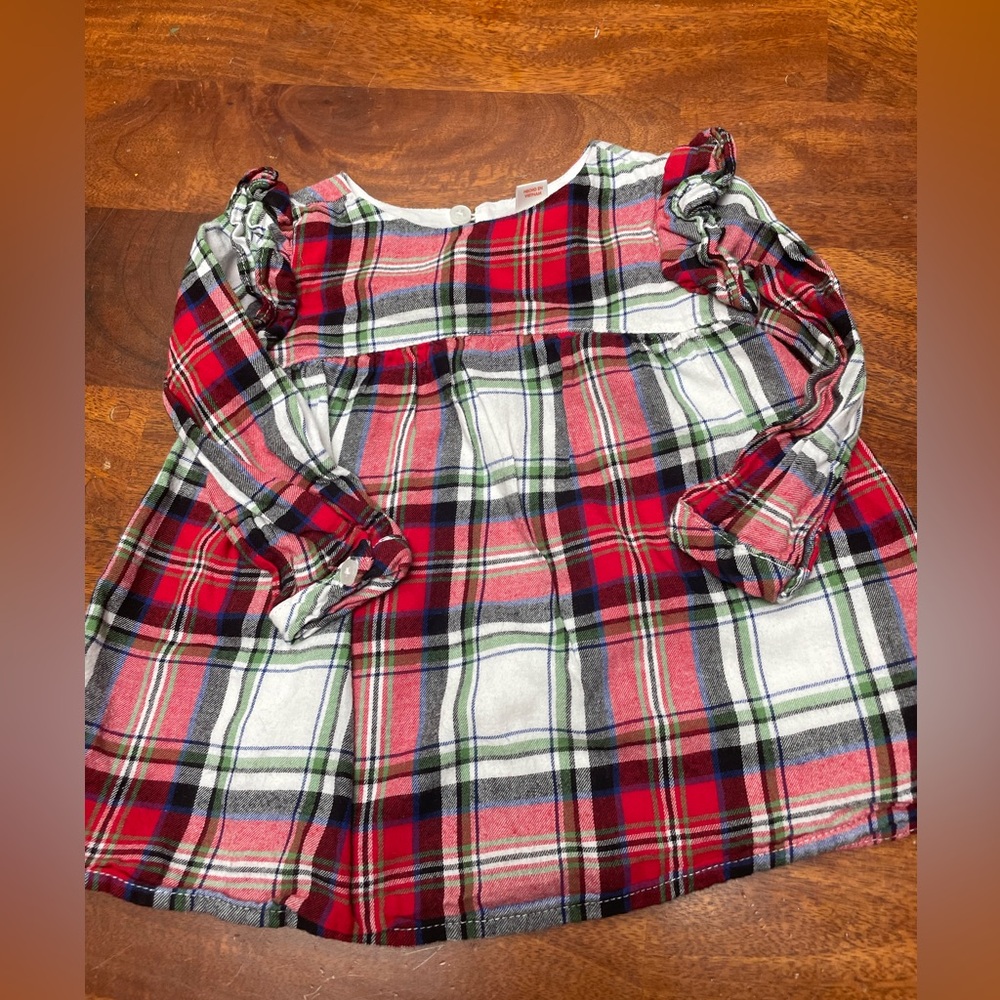 Cat & jack plaid Christmas dress size 12 months